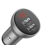 Incarcator auto, Baseus, 2 x USB, 4.8 A, 24 W, Argintiu