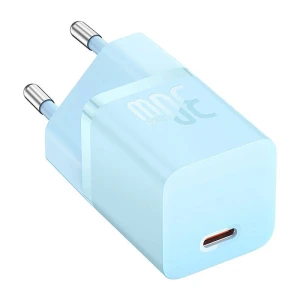 Incarcator retea Baseus GaN5 Mini, 30W, USB-C, Fast Charger, Albastru