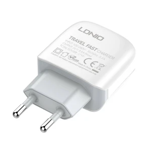 Incarcator de retea LDNIO A3312, 3 porturi USB, 17W, Alb