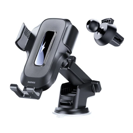 Suport auto telefon, Remax, Pentru 4-6.5'', 15W, Negru