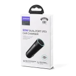 Incarcator Auto JoyRoom (JR-CL13), 2x Type-C, Fast Charging, 50W, Gray