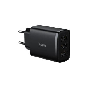 Incarcator Retea Baseus 3 X Usb 17w Pd, Negru - Ccxj020101