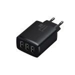 Incarcator Retea Baseus 3 X Usb 17w Pd, Negru - Ccxj020101