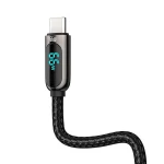 Cablu pentru incarcare si transfer de date Baseus Display, USB/USB Type-C, 66W, 1m, Negru