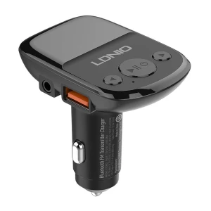 Transmitator FM LDNIO C706Q Bluetooth, 2 porturi USB, AUX, Negru