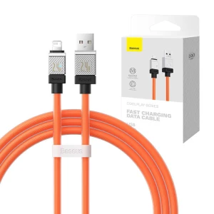 Cablu de incarcare rapida Baseus USB-A la seria Lightning Coolplay 1m, 2.4A (portocaliu)