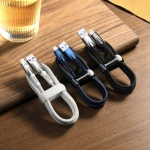 Cablu Date Incarcare Baseus Glimmer Usb La Lightning, Textil, Lungime 2M, Albastru