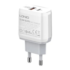 Incarcator USB, LDNIO, 22.5 W, USB si USB-C, Alb