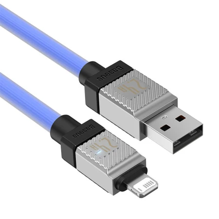 Cablu pentru incarcare si transfer de date Baseus CoolPlay, USB/Lightning, 2.4A, 1m, Albastru