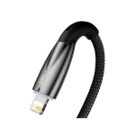 Cablu Date Incarcare Baseus Glimmer Usb La Lightning, Textil, Lungime 2M, Negru