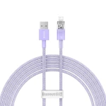 Cablu pentru incarcare si transfer de date Baseus Explorer, USB/Lightning, 2.4A, 2m, Mov