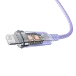 Cablu pentru incarcare si transfer de date Baseus Explorer, USB/Lightning, 2.4A, 2m, Mov