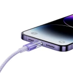 Cablu pentru incarcare si transfer de date Baseus Explorer, USB/Lightning, 2.4A, 2m, Mov