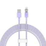 Cablu pentru incarcare si transfer de date Baseus Explorer, USB/Lightning, 2.4A, 2m, Mov