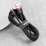 Cablu USB to Type-C, Fast Charge, 3A, 480Mbps, 0.5m, R83, Aluminiu, Nailon, TPE, Baseus Cafule CATKLF D91, Rosu/Negru