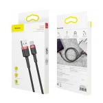Cablu USB to Type-C, Fast Charge, 3A, 480Mbps, 0.5m, R83, Aluminiu, Nailon, TPE, Baseus Cafule CATKLF D91, Rosu/Negru