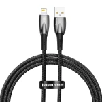 Cablu pentru incarcare si transfer de date Baseus Glimmer, USB/Lightning, 2.4A, 1m, Negru