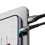 Cablu pentru incarcare si transfer de date Baseus Glimmer, USB/Lightning, 2.4A, 1m, Negru