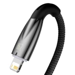 Cablu pentru incarcare si transfer de date Baseus Glimmer, USB/Lightning, 2.4A, 1m, Negru