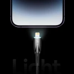 Cablu pentru incarcare si transfer de date Baseus Glimmer, USB/Lightning, 2.4A, 1m, Negru