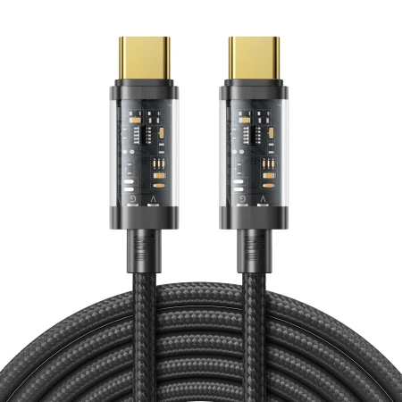 Cablu pentru incarcare si transfer de date Joyroom S-CC100A20, 2x USB Type-C, PD 100W, 2m, Negru