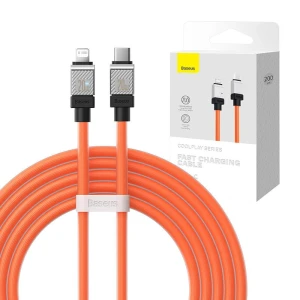 Cablu de incarcare rapida, Baseus, USB-C la Lightning, 20W, 2m, Portocaliu