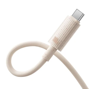 Cablu Type-C to USB-C, Super Fast Charge, 100W, 480Mbps, 1m, Baseus Habitat Series (P10360202421-00), Wheat Pink
