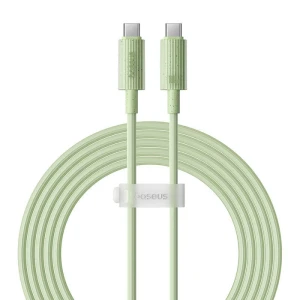 Cablu Baseus Habitat Series, Incarcare rapida, USB-C la USB-C, 100W, 2m, Verde
