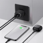 Incarcator de retea Baseus Compact CCXJ010201, 2 USB, functie de incarcare rapida, 10,5 W, Negru