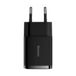 Incarcator de retea Baseus Compact CCXJ010201, 2 USB, functie de incarcare rapida, 10,5 W, Negru