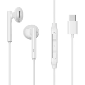 Casti cu fir JR-EC05, Joyroom, Polimer, USB-C, Alb