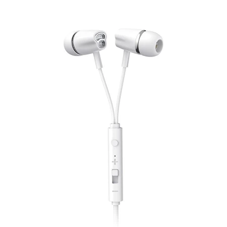 Casti Audio cu Fir si Microfon, Music Headset, High Quality Standards, Remote Controller and Microphone, Ultra Sound, Jack 3.5mm, Alb