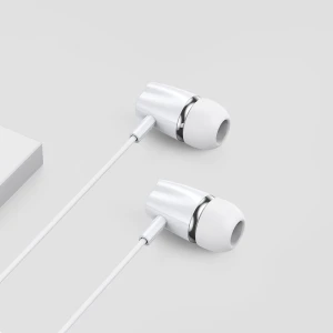 Casti Audio cu Fir si Microfon, Music Headset, High Quality Standards, Remote Controller and Microphone, Ultra Sound, Jack 3.5mm, Alb