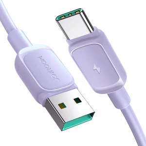 Cablu de date Joyroom USB-A la portul de tip C, incarcare rapida, 1,2 m, 3 A, violet