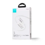 Cablu de date, Joyroom, Nylon, USB - USB C, 3A, 480 Mbps, 3 m, Alb