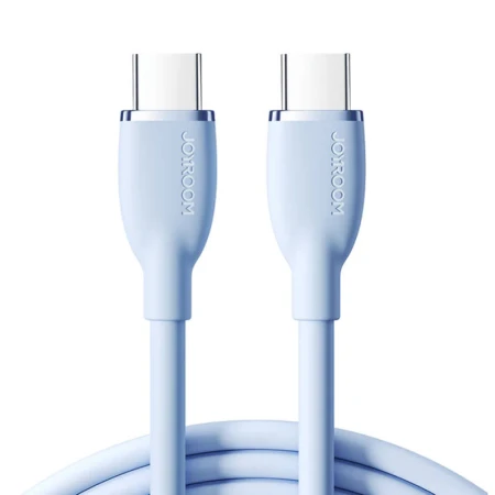Cablu pentru incarcare si transfer de date Joyroom Colorful SA29-CC5, USB-C la USB-C, 100W, 480 Mbps, 1.2 m, Albastru