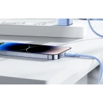 Cablu pentru incarcare si transfer de date Joyroom Colorful SA29-CC5, USB-C la USB-C, 100W, 480 Mbps, 1.2 m, Albastru