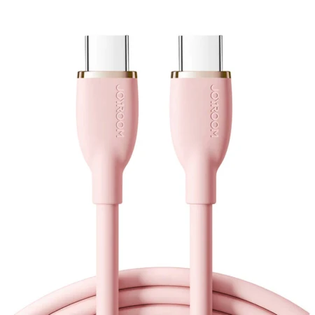 Cablu pentru incarcare si transfer de date Joyroom Colorful SA29-CC5, USB-C la USB-C, 100W, 480 Mbps, 1.2 m, Roz