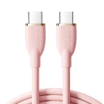 Cablu pentru incarcare si transfer de date Joyroom Colorful SA29-CC5, USB-C la USB-C, 100W, 480 Mbps, 1.2 m, Roz