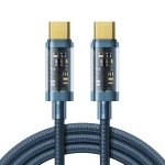 Cablu pentru incarcare si transfer de date Joyroom S-CC100A12, 2x USB Type-C, PD 100W, 1.2m, Albastru