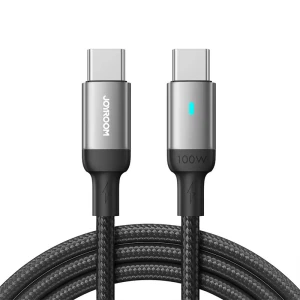 Cablu pentru incarcare si transfer de date Joyroom S-CC100A10, USB-C la USB-C, PD 100W, 480Mbps, 2m, Negru
