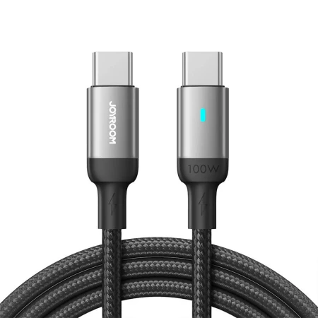 Cablu pentru incarcare si transfer de date Joyroom S-CC100A10, USB-C la USB-C, PD 100W, 480Mbps, 2m, Negru