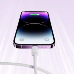 Cablu de date telefon, Joyroom, USB la Lightning, 1.2 m, Alb