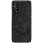 Husa Carte Nillkin Qin Pro, pentru Samsung Galaxy A73 5G, Protectie camera, Piele Eco, Negru