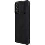 Husa Carte Nillkin Qin Pro, pentru Samsung Galaxy A73 5G, Protectie camera, Piele Eco, Negru