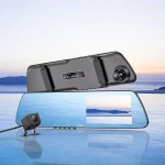 Camera auto oglinda retrovizoare, Hoco, fata/spate, LCD 4,5-inch, dual recording 1080P 30fps + 720P 30fps, cablu Type C/USB 3m