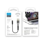 Cablu Audio Splitter Joyroom Aux Mini Mufa 3,5 Mm (female) - 2x Mini Mufa 3,5 Mm (male - Microfon Si Casti) 0,2m Negru (sy-a05)