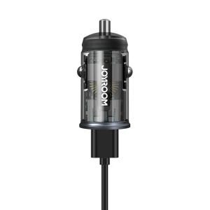 Incarcator auto, Joyroom, C-A43, 1xUSB, 1xUSB-C, 20W, 3A, PD, Quick Charge 3.0, Argintiu, Lumina LED, Compatibilitate larga