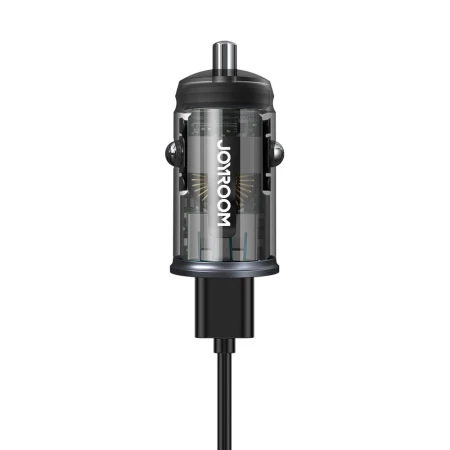 Incarcator auto, Joyroom, C-A43, 1xUSB, 1xUSB-C, 20W, 3A, PD, Quick Charge 3.0, Argintiu, Lumina LED, Compatibilitate larga