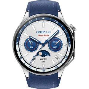 Ceas smartwatch OnePlus Watch 2, 46mm, GPS, NFC, Bluetooth, Wi-Fi, Nordic Blue Edition